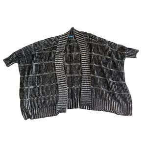 Alice + Olivia Nera Rib Knit Boxy Cardigan Sweater Short Sleeve Size Small